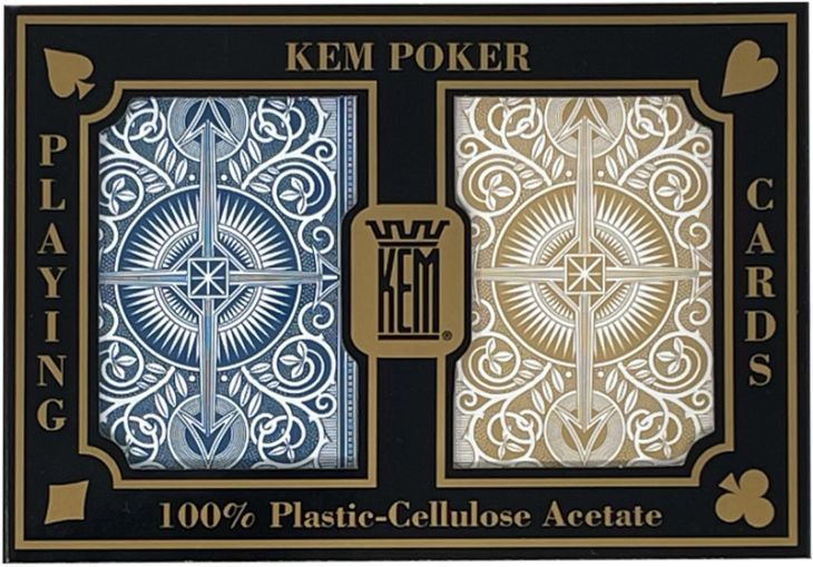 Kem Arrow Playing Cards: Poker Size, Blue & Gold, 2-Deck Sets Kem Arrow Playing Cards: Poker Size, Blue & Gold, 2-Deck Sets