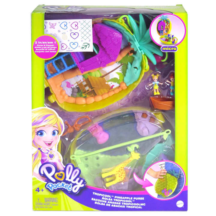 Polly Pocket Polly & Lila Tropicool Pineapple Wearable Purse Compact Polly Pocket Polly & Lila Tropicool Pineapple Wearable Purse Compact