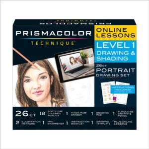Technique Portrait Drawing Art Set, Digital Lessons, Level 1