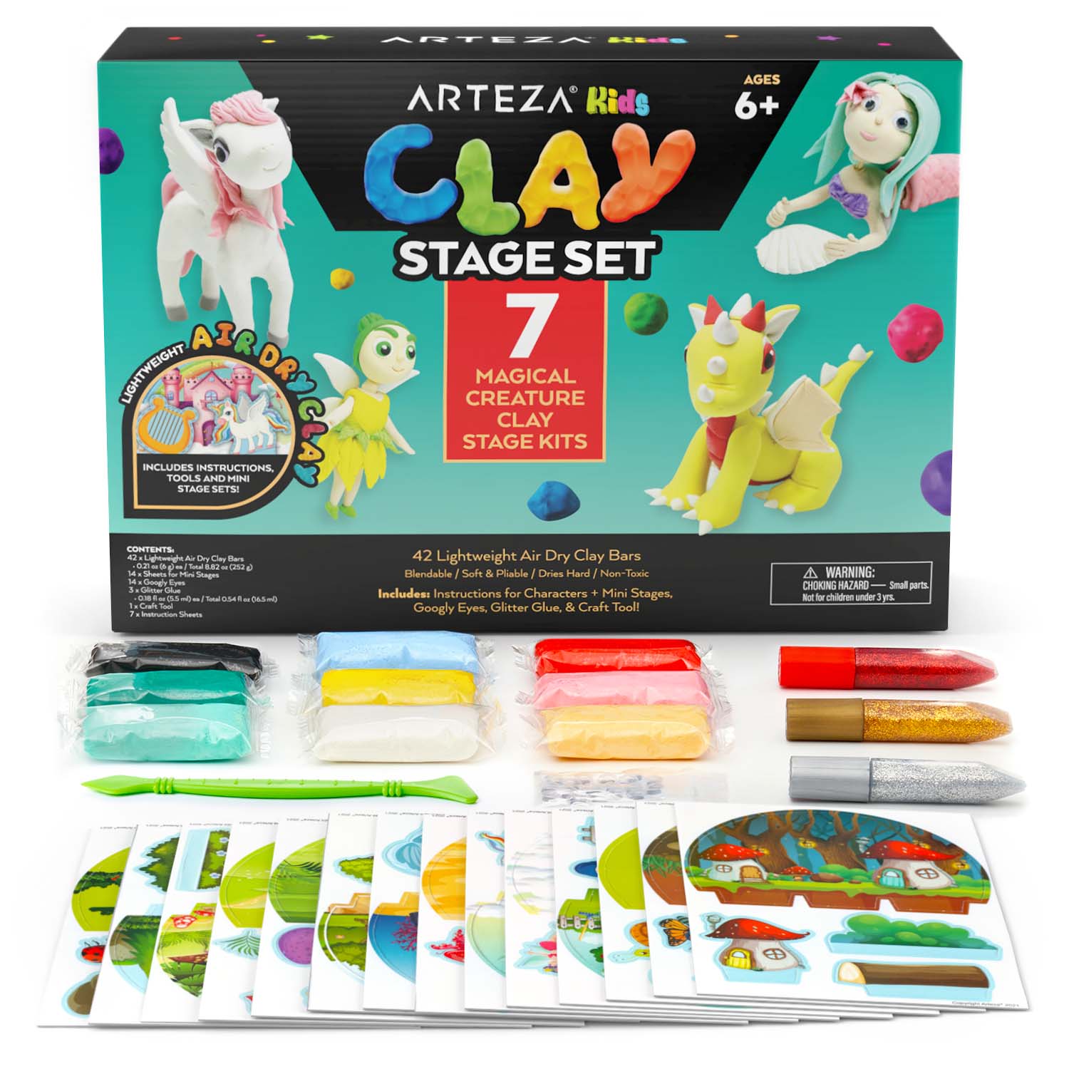 Kids Clay Stage Set, Magical Creatures Kids Clay Stage Set, Magical Creatures