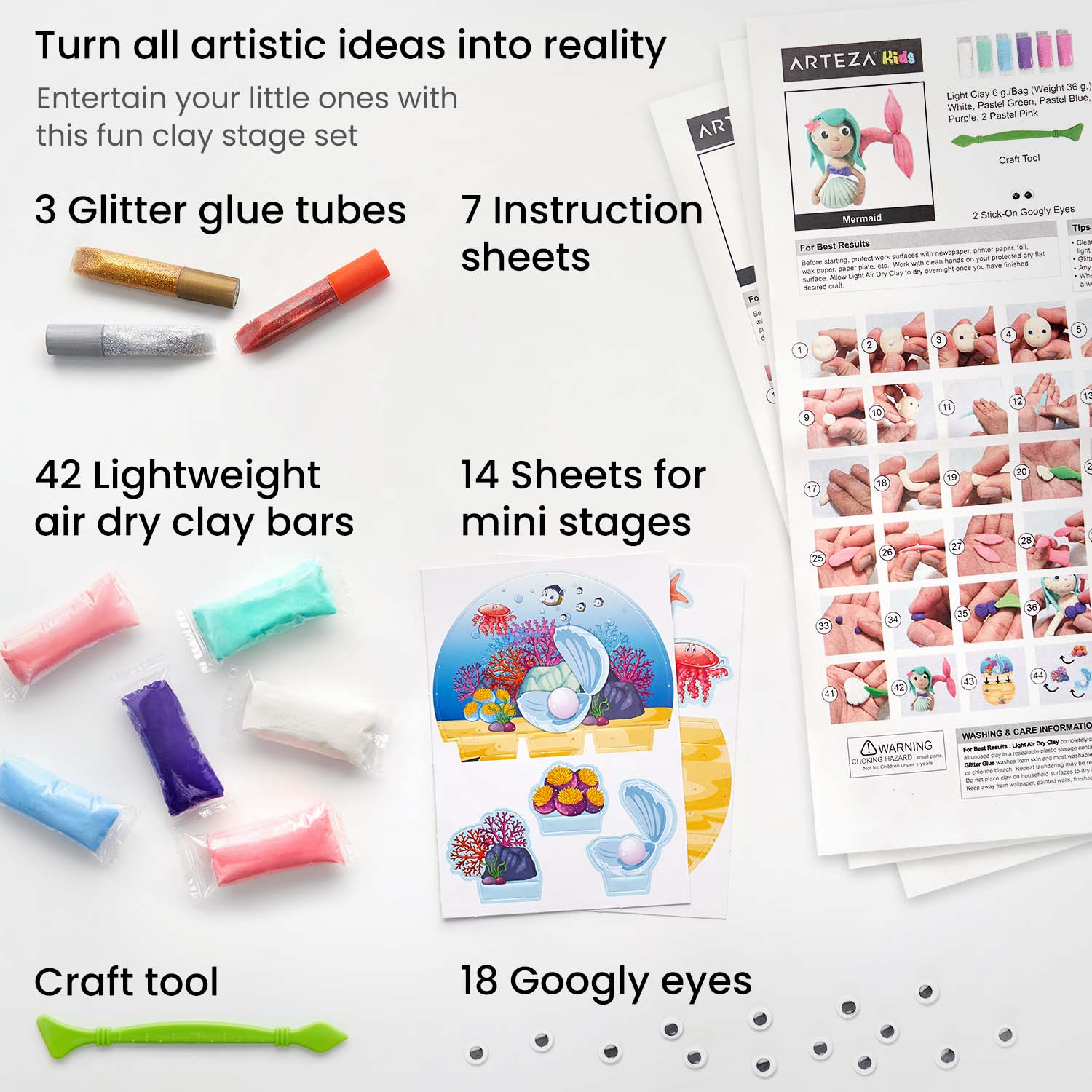 Kids Clay Stage Set, Magical Creatures Kids Clay Stage Set, Magical Creatures
