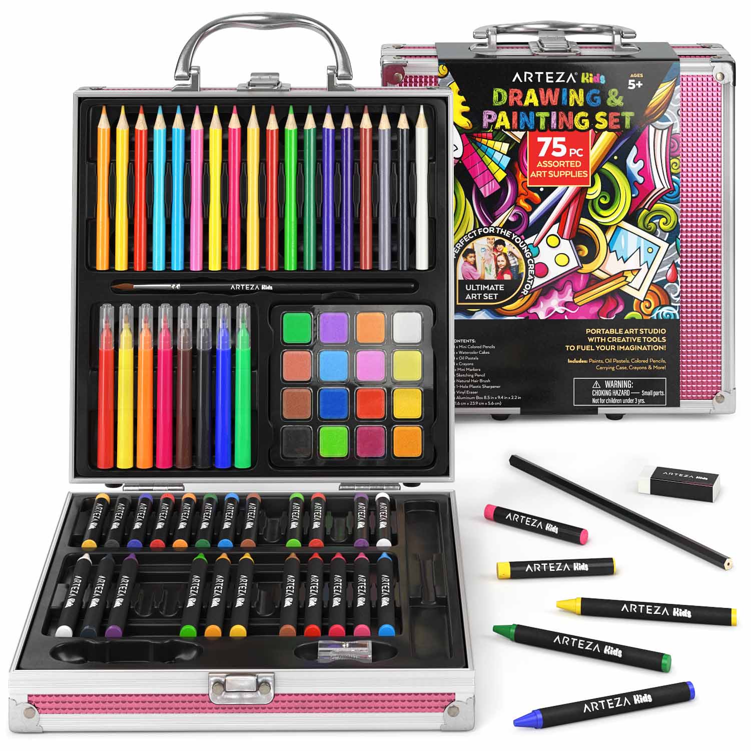 Kids Ultimate Painting & Drawing Set, Pink Kids Ultimate Painting & Drawing Set, Pink