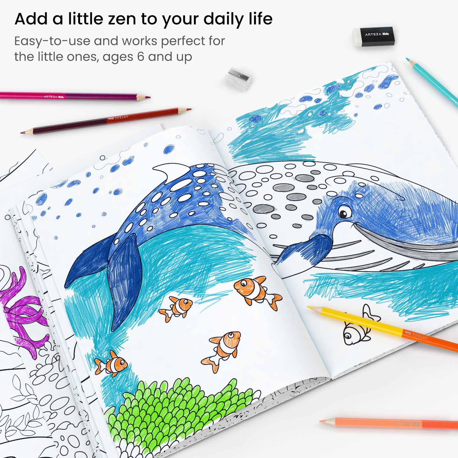 Kids Coloring Book Kit, Under the Sea Kids Coloring Book Kit, Under the Sea