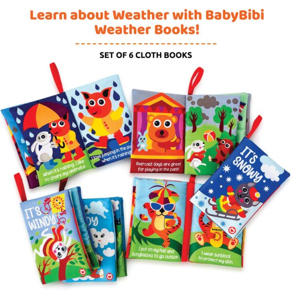 Baby Cloth Books About Weather - Set of 6