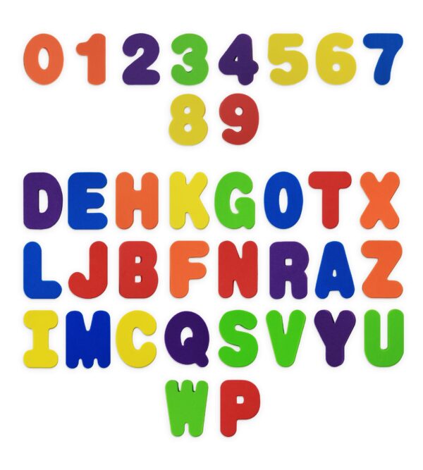 Bath Toys 36-Piece Set. Stick-On Foam Letters & Numbers
