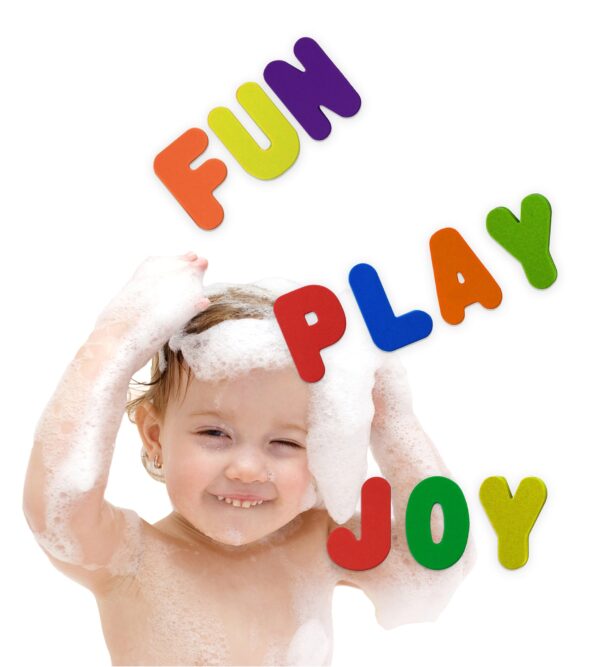 Bath Toys 36-Piece Set. Stick-On Foam Letters & Numbers