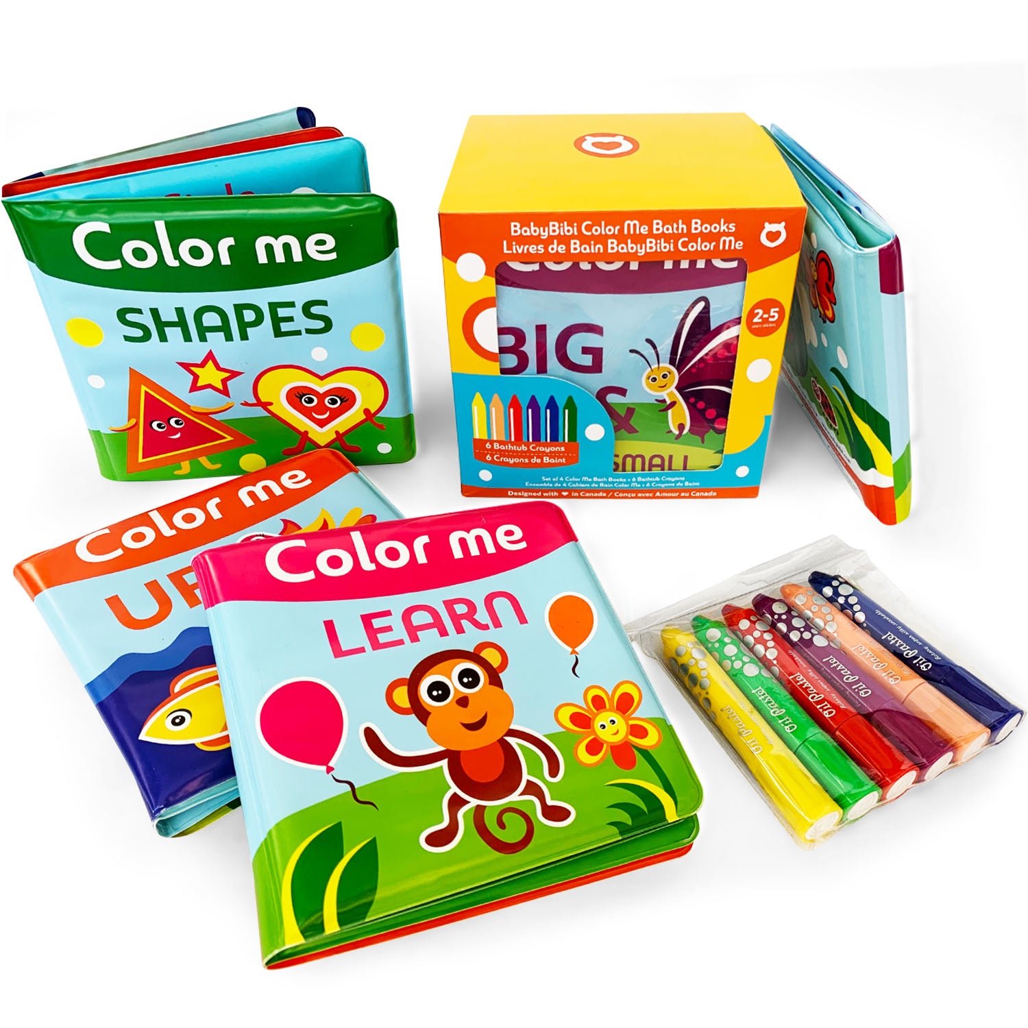 BabyBibi Color Me Bath Books + Crayons BabyBibi Color Me Bath Books + Crayons