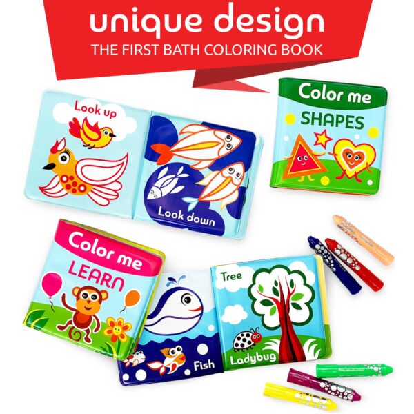 BabyBibi Color Me Bath Books + Crayons