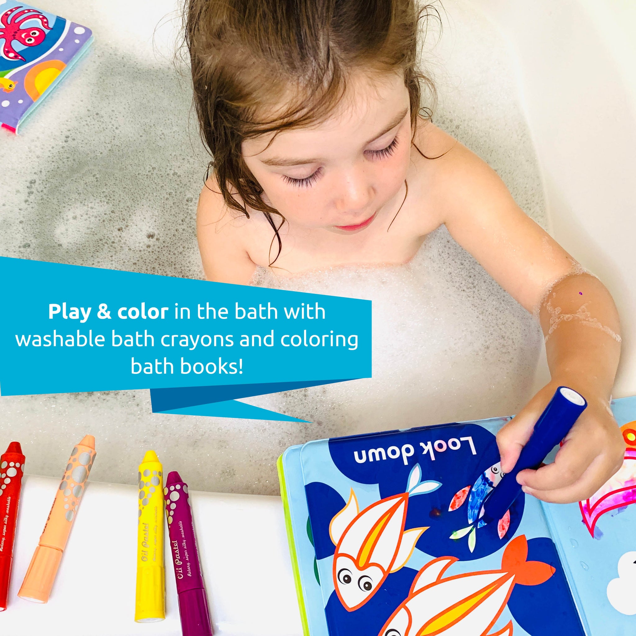 BabyBibi Color Me Bath Books + Crayons BabyBibi Color Me Bath Books + Crayons