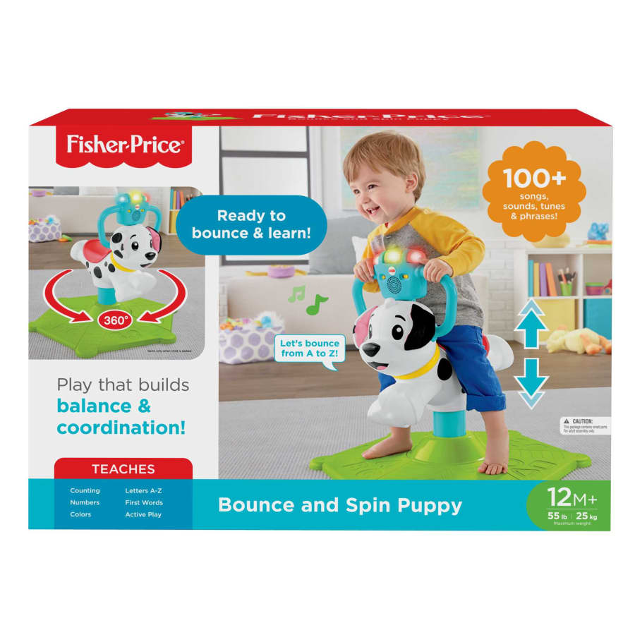 Fisher-Price Bounce And Spin Puppy Musical Ride-On Learning Toy For Babies And Toddlers Fisher-Price Bounce And Spin Puppy Musical Ride-On Learning Toy For Babies And Toddlers