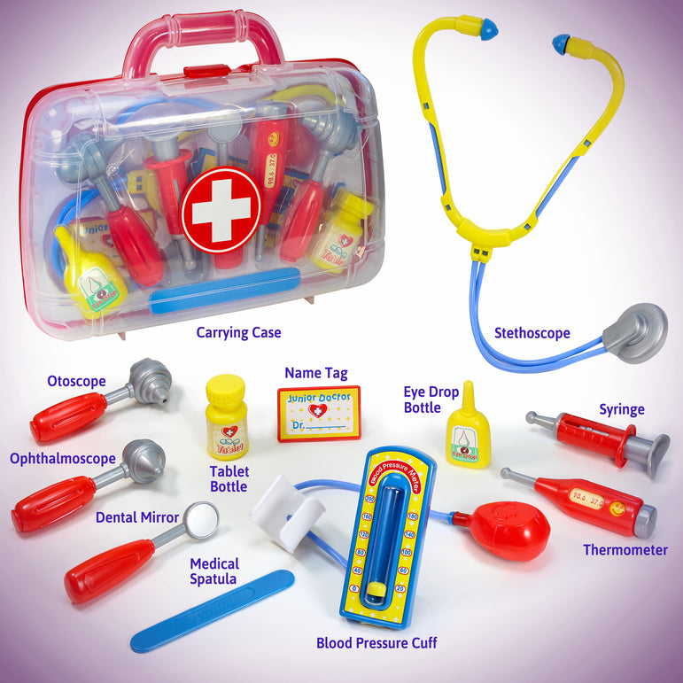 Kidzlane Doctor Kit For Toddlers – 12pcs Play Doctor Set For Kids – 11 Medical Equipment With A Sturdy Medical Kit Carrying Case Kidzlane Doctor Kit For Toddlers – 12pcs Play Doctor Set For Kids – 11 Medical Equipment With A Sturdy Medical Kit Carrying Case