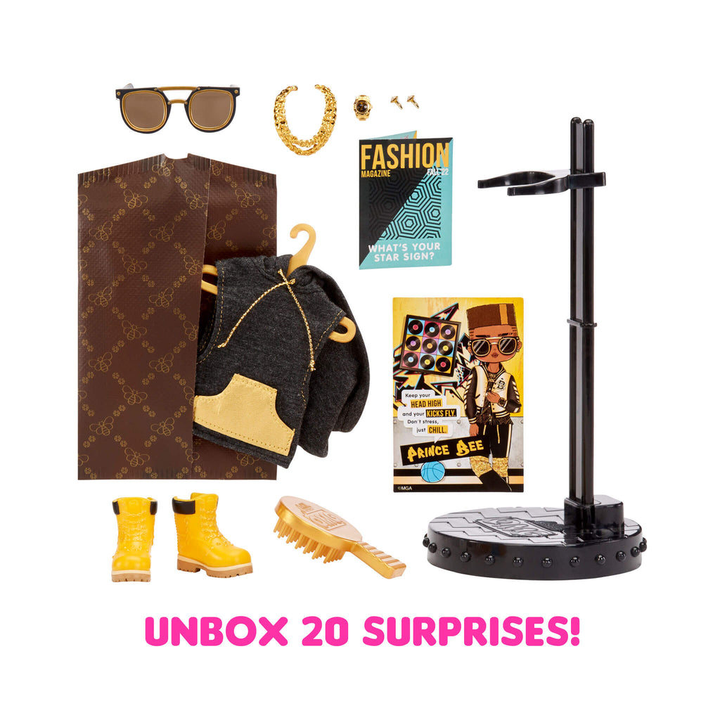 LOL Surprise OMG Guys Fashion Doll Prince Bee with 20 Surprises LOL Surprise OMG Guys Fashion Doll Prince Bee with 20 Surprises