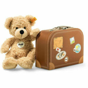 Fynn Teddy bear in suitcase, beige, 11 Inches