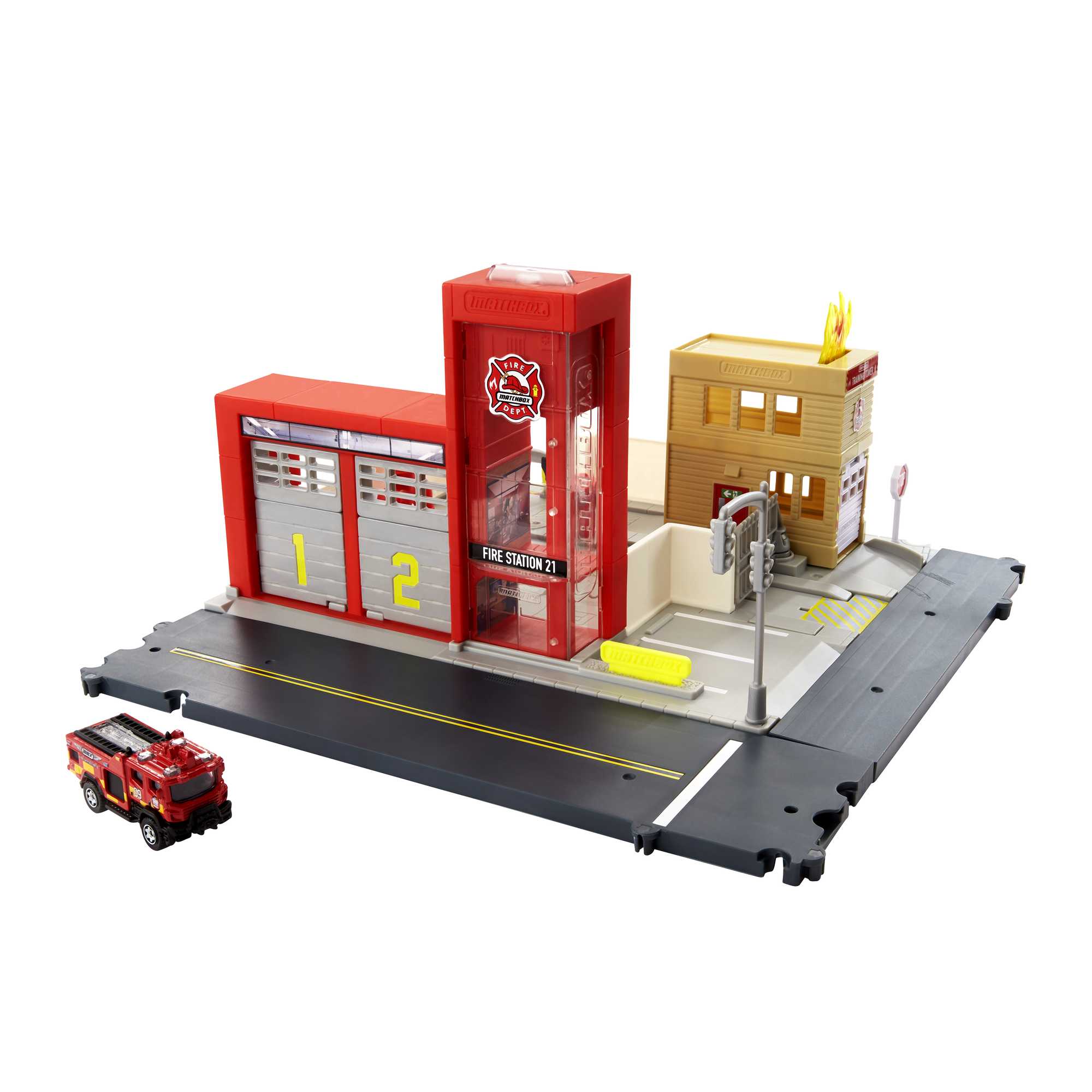 Matchbox Cars Playset With 1:64 Scale Toy Fire truck, Fire Station Rescue Set Matchbox Cars Playset With 1:64 Scale Toy Fire truck, Fire Station Rescue Set