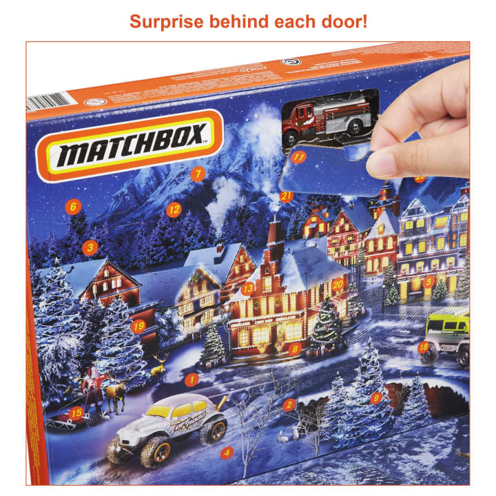 Matchbox Advent Calendar, Holiday Gift For Kids 3 Years Old & Up Matchbox Advent Calendar, Holiday Gift For Kids 3 Years Old & Up